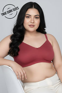 Zivame True Curv Double Layered Non Wired Full Coverage Super Support Bra - Garnet Rose — thumbnail 1